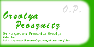 orsolya prosznitz business card